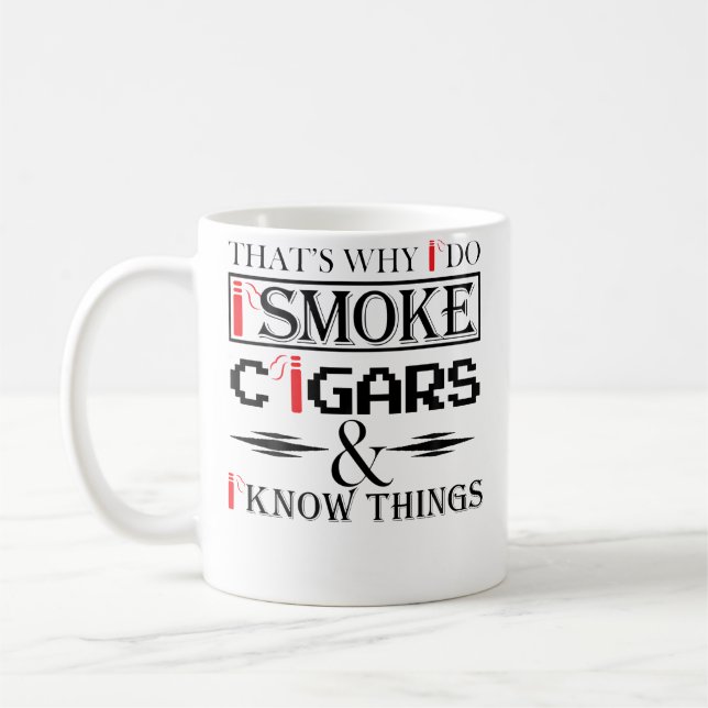 Taza De Café Cigars s With Red Cigar Cute Smoker Men (Izquierda)