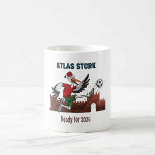 Taza De Café Cigüeña Atlas Marruecos Fútbol 2026 Mascota Deport