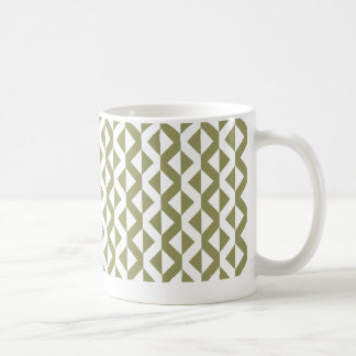 Taza De Café Cigzags alternos - caqui y blanco