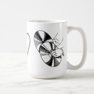 Taza De Café Címbalos de corazón ocular me encantan los símbolo