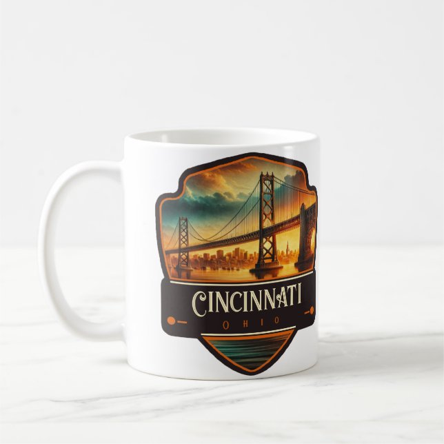 Taza De Café Cincinnati, Ohio | Vintage (Izquierda)