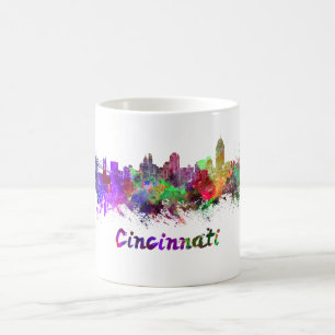 Taza De Café Cincinnati skyline in watercolor