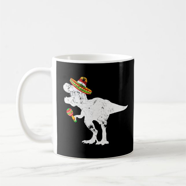 Taza De Café Cinco De Mayo Dinosaurio Sombrero Vestuario Para H (Izquierda)