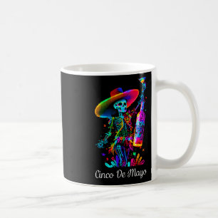 Taza De Café Cinco De Mayo Esqueleto Colorido Cráneo de Azúcar