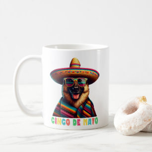 Taza De Café Cinco De Mayo Pastor Alemán Con Poncho Sombrero