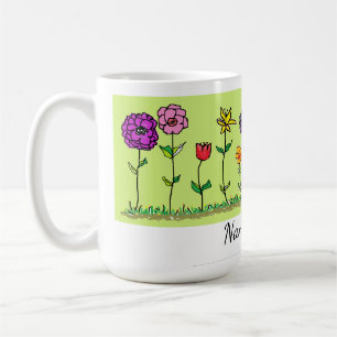 Taza de café - Cinco flores simples