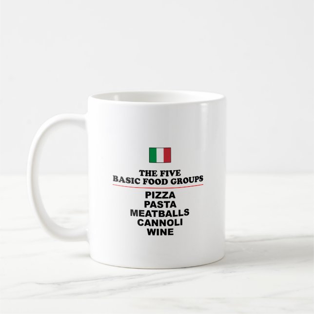 Taza De Café Cinco grupos de alimentos básicos italianos (Izquierda)
