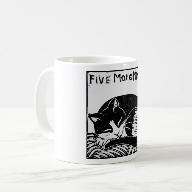 Taza De Café Cinco minutos más para el gato (Anverso izquierdo)