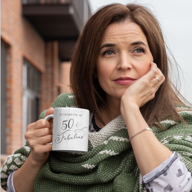 Taza De Café Cincuenta fabulosos cumpleaños 50 personalizados (Subido por el creador)