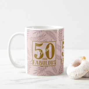 Taza De Café Cincuenta y fabulosa fiesta falsa brillo dorado ro