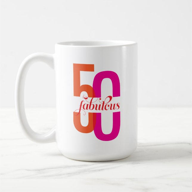 Taza De Café Cincuenta y fabuloso 50 cumpleaños colorido (Izquierda)