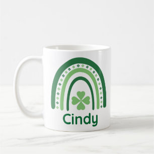 Taza De Café Cindy Name Clover Boho Rainbow