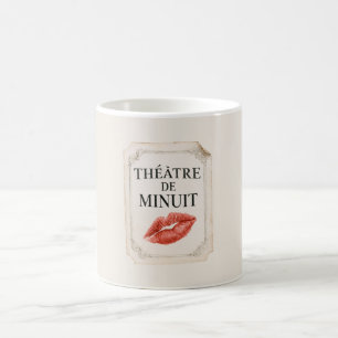 Taza De Café Cine Francés de Medianoche Labios Rojos Beso