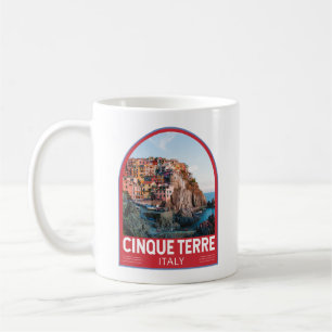 Taza De Café Cinque Terre Italia Watercolor Vintage