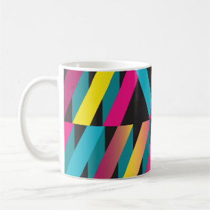 Taza De Café Cinta Abstracta: Vintage Geométrica Colorida.