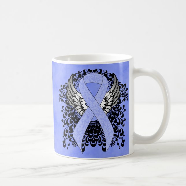 Taza De Café Cinta azul claro con alas (Derecha)