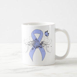 Taza De Café Cinta azul claro con mariposa
