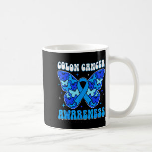 Taza De Café Cinta azul de concienciación sobre el cáncer de co
