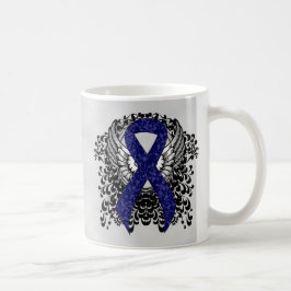 Taza De Café Cinta azul oscura con alas