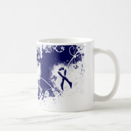 Taza De Café Cinta azul oscura Corazón desgarrador