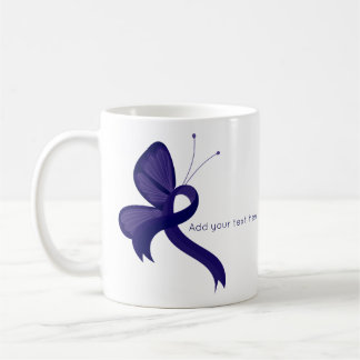 Taza De Café Cinta azul oscuro de sensibilización Cinta maripos