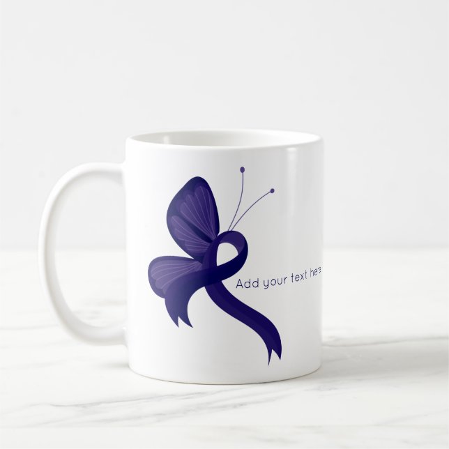 Taza De Café Cinta azul oscuro de sensibilización Cinta maripos (Izquierda)