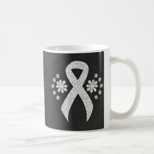 Taza De Café Cinta blanca para la toma de conciencia sobre el c (Derecha)