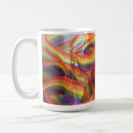 Taza De Café cinta de arcoíris en cascada generada por Gemini