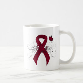 Taza De Café Cinta de Borgoña con Mariposa