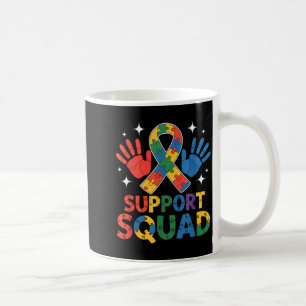 Taza De Café Cinta de Conciencia del Autismo del Equipo de Apoy