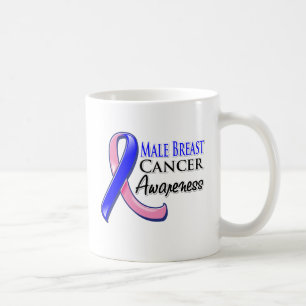 Taza De Café Cinta de Conciencia del Cáncer de Mama Masculino
