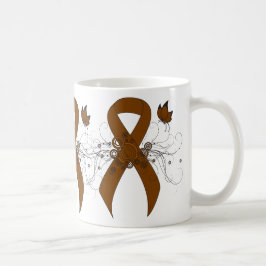Taza De Café Cinta de conciencia marrón con mariposa