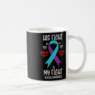 Taza De Café Cinta de Conciencia Suicida Su Lucha Es Mi Guerra