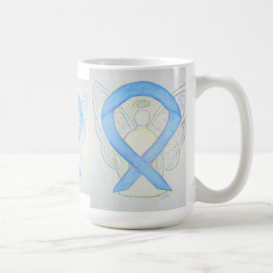 Taza De Café Cinta de concientización azul claro Angel Art Mug