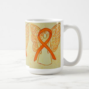 Taza De Café Cinta de concientización de naranja Angel Art Mug