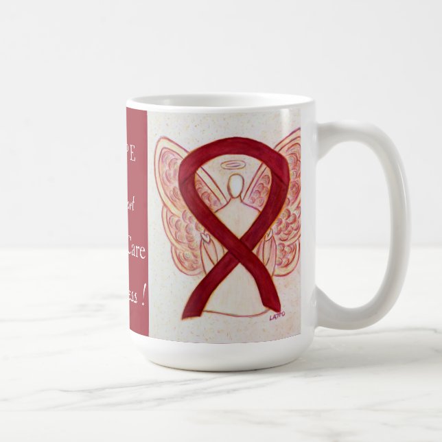 Taza De Café Cinta de concientización sobre cuidado de hospicio (Derecha)