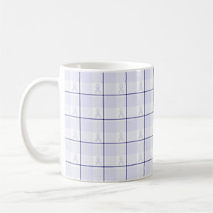 Taza De Café Cinta de Cuadros de Lavanda para la Conciencia del