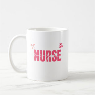 Taza De Café Cinta de Enfermera de Emergencia Corazones Lindos