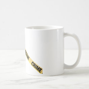 Taza De Café Cinta de escena del crimen cortada. Fondo transpar