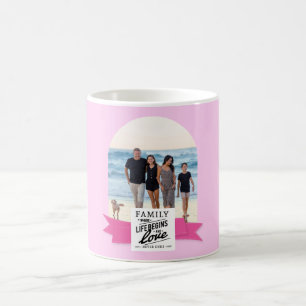 Taza De Café Cinta de familia de cita moderna con foto personal