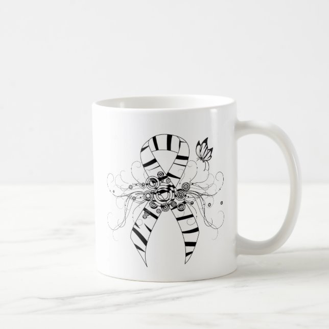 Taza De Café Cinta de impresión de cebra con mariposa (Derecha)