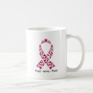Taza De Café Cinta de la conciencia de Borgoña de la esperanza