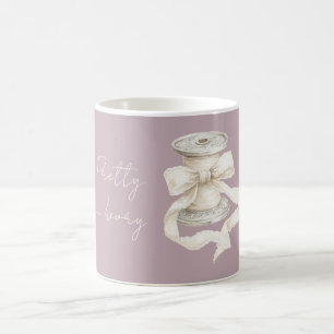Taza De Café Cinta de marfil púrpura