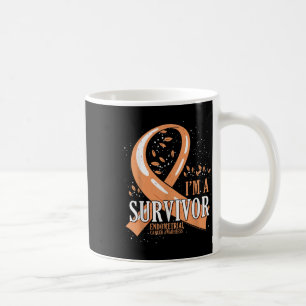 Taza De Café Cinta de melocotón superviviente de cáncer concien
