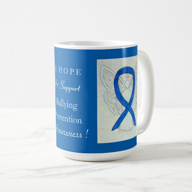 Taza De Café Cinta de prevención de bullying Angel Mug (Anverso derecho)