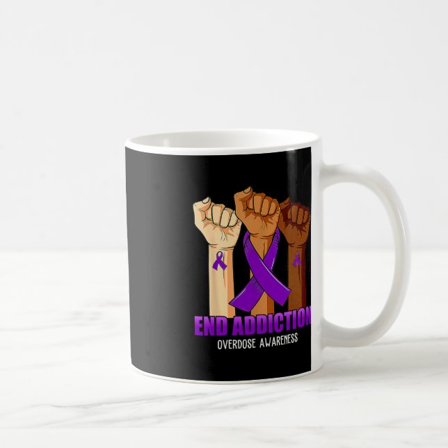 Taza De Café Cinta de prevención de sobredosis de adicción fina (Derecha)
