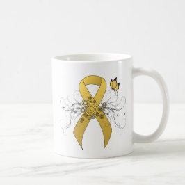 Taza De Café Cinta de reconocimiento de oro con mariposa