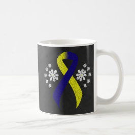 Taza De Café Cinta de sensibilización azul y amarilla del table