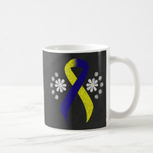 Taza De Café Cinta de sensibilización azul y amarilla del table