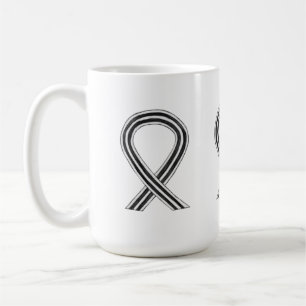 Taza De Café Cinta de sensibilización blanca y negra para arte 
